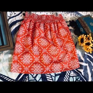 Bright orange patterned skirt!